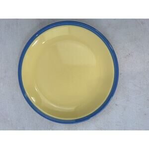 Vintage Yellow & Blue‎ Market Square Colorstone Japan Plate 7.5 In Chipped
